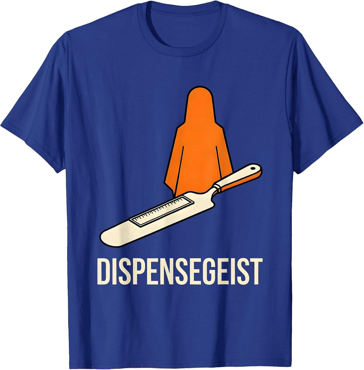 Dispensegeist Stencil Graphic Halloween Pharmacy Technician T-Shirt - Royal Blue