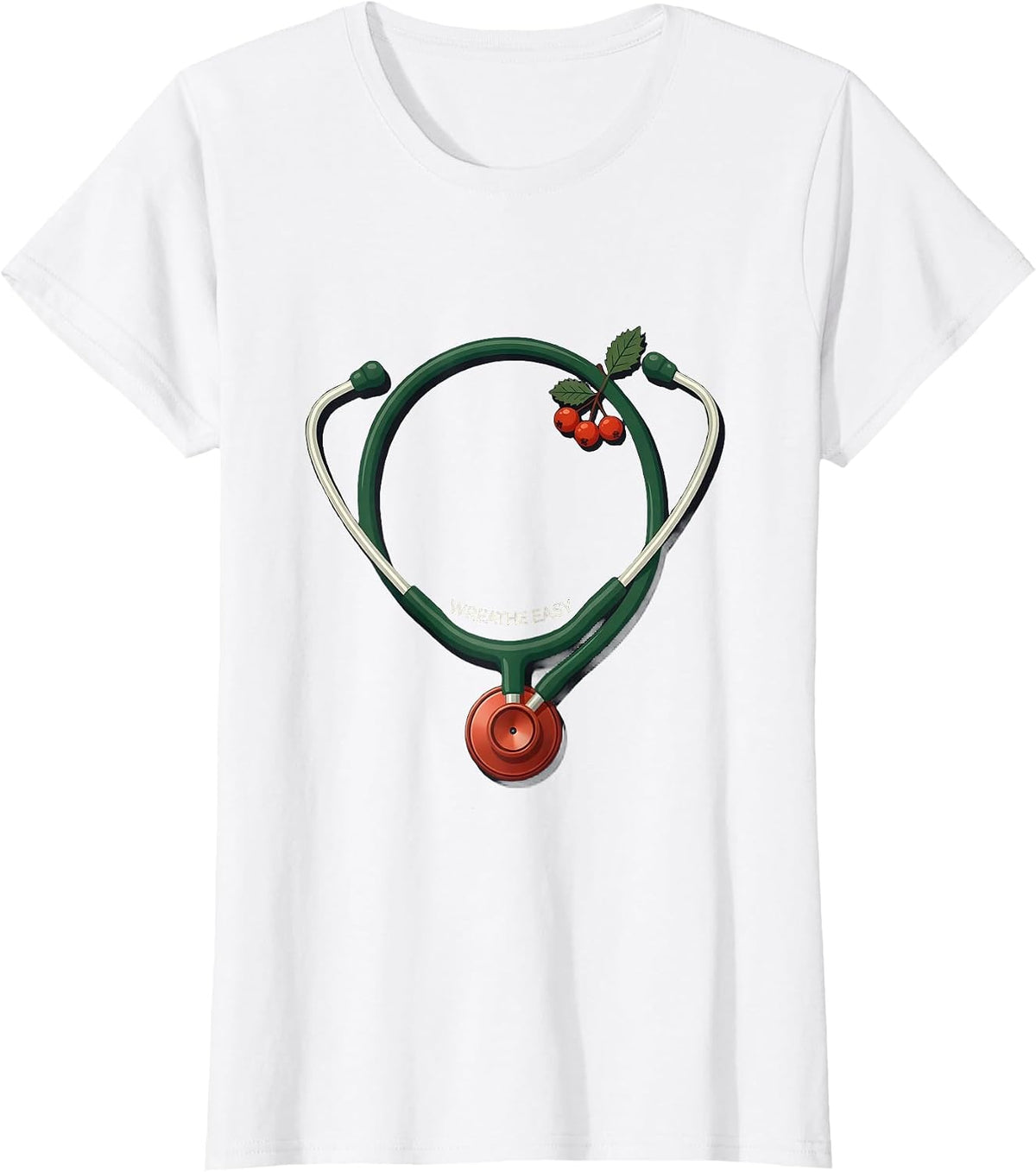Wreathe Easy Editorial Conceptual Respiratory Therapist T-Shirt - White
