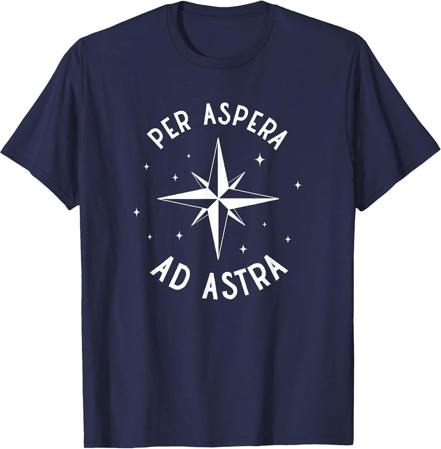 Per Aspera Ad Astra T-Shirt - Navy Blue