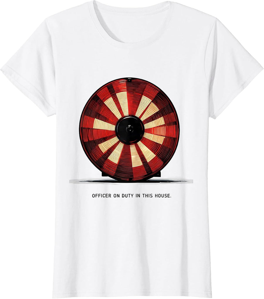 Women's Officer On Duty In This House Funny Police Officer Gift T-Shirt - White