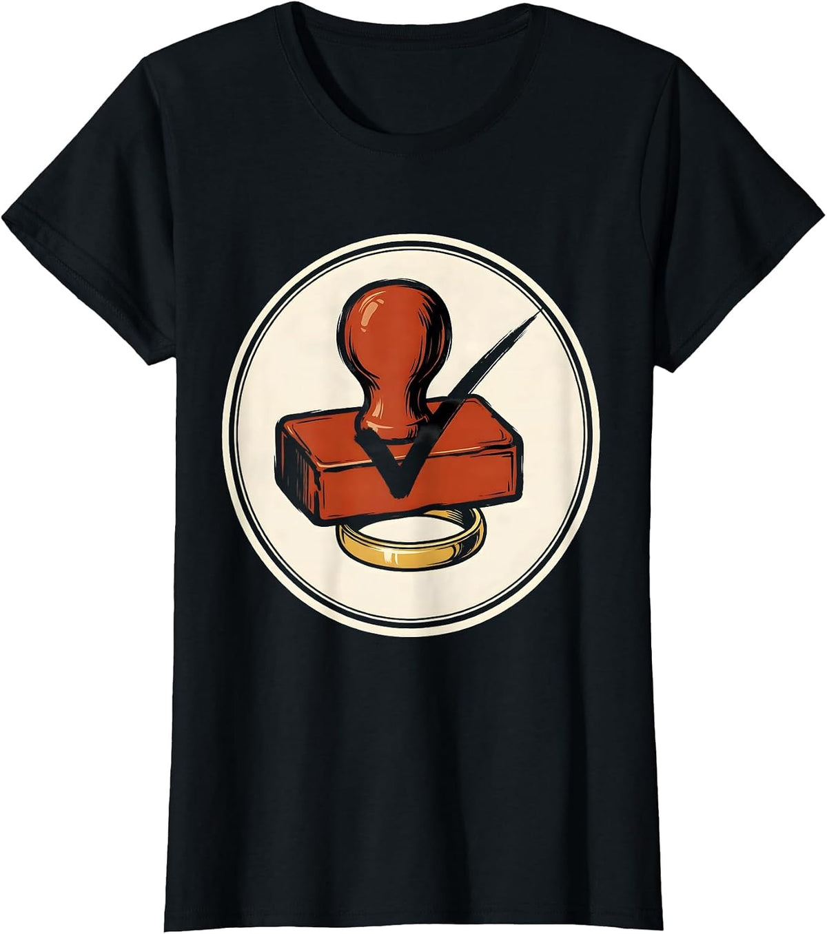 Women's Closed Wedding Band Stamp Funny Husband Humor T-Shirt - Black