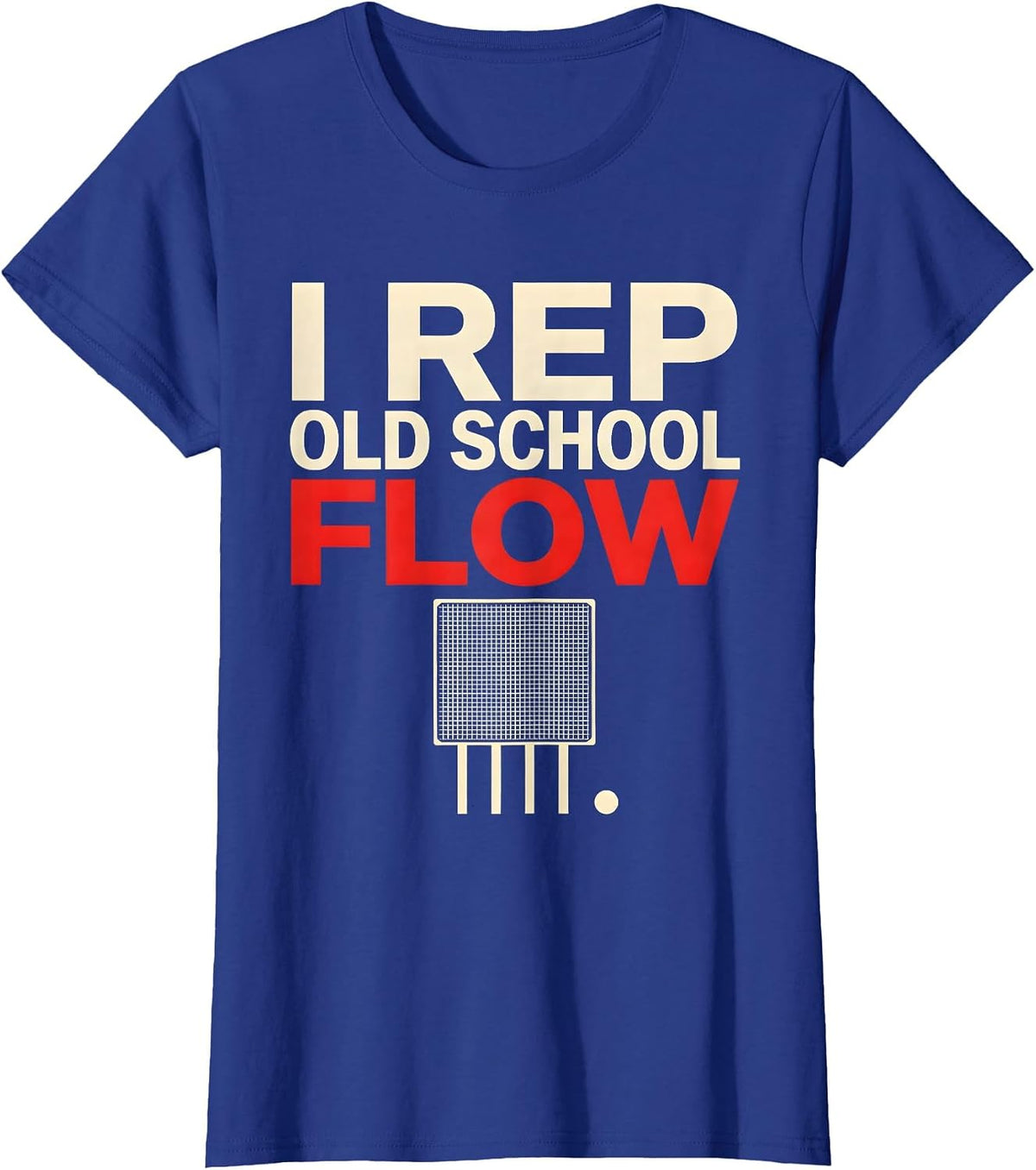 Women's I Rep Old School Flow Geometric Hip Hop Rap Nostalgia T-Shirt - Royal Blue