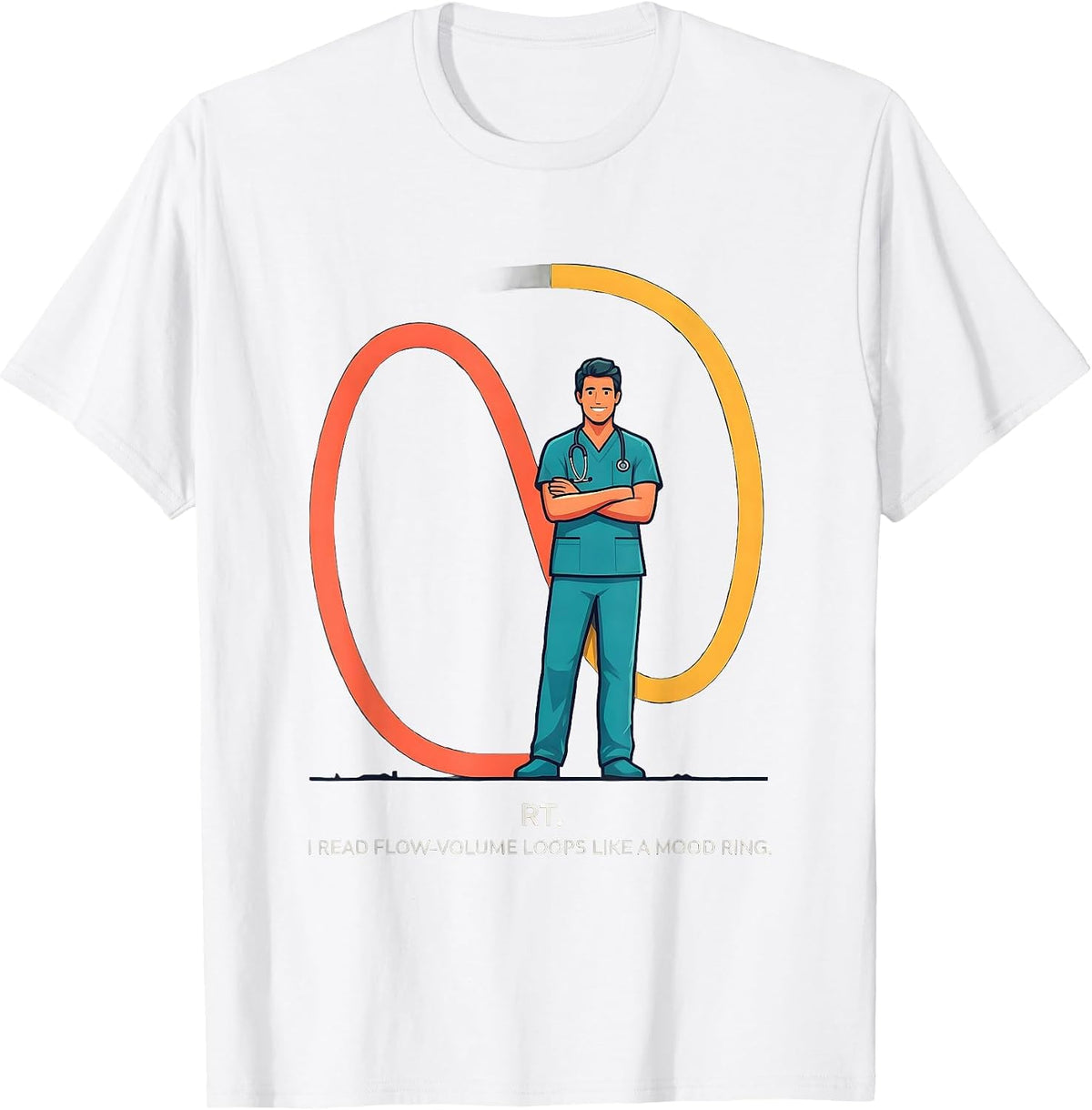 Men's RT. I Read Flow-Volume Loops Like a Mood Ring Respiratory T-Shirt - White