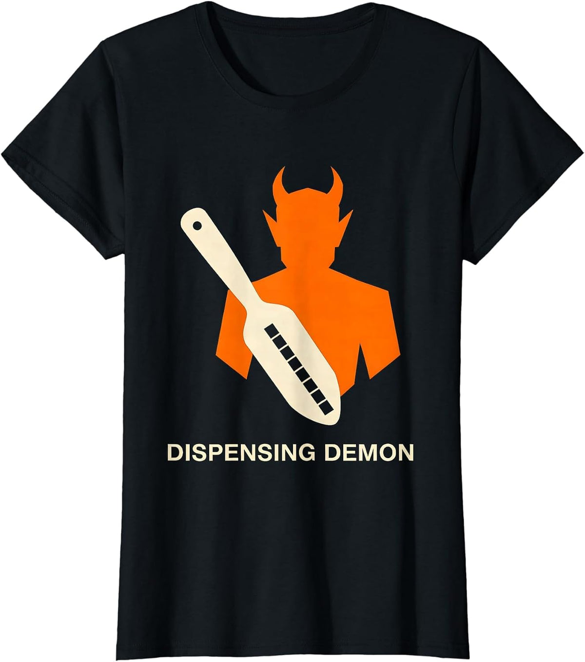 Dispensing Demon Stencil Graphic Pharmacy Tech Halloween T-Shirt - Black