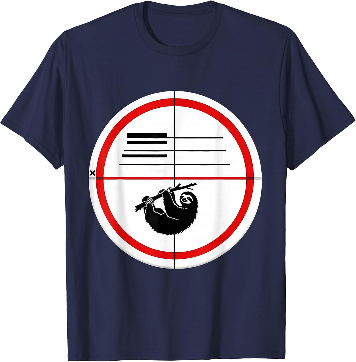 Sealed Sloth Badge Funny Lazy Humor Gift T-Shirt - Navy Blue