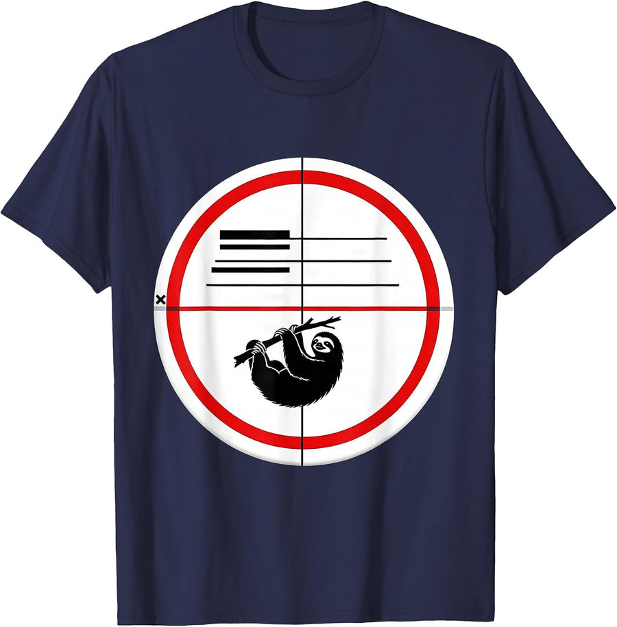Sealed Sloth Badge Funny Lazy Humor Gift T-Shirt - Navy Blue