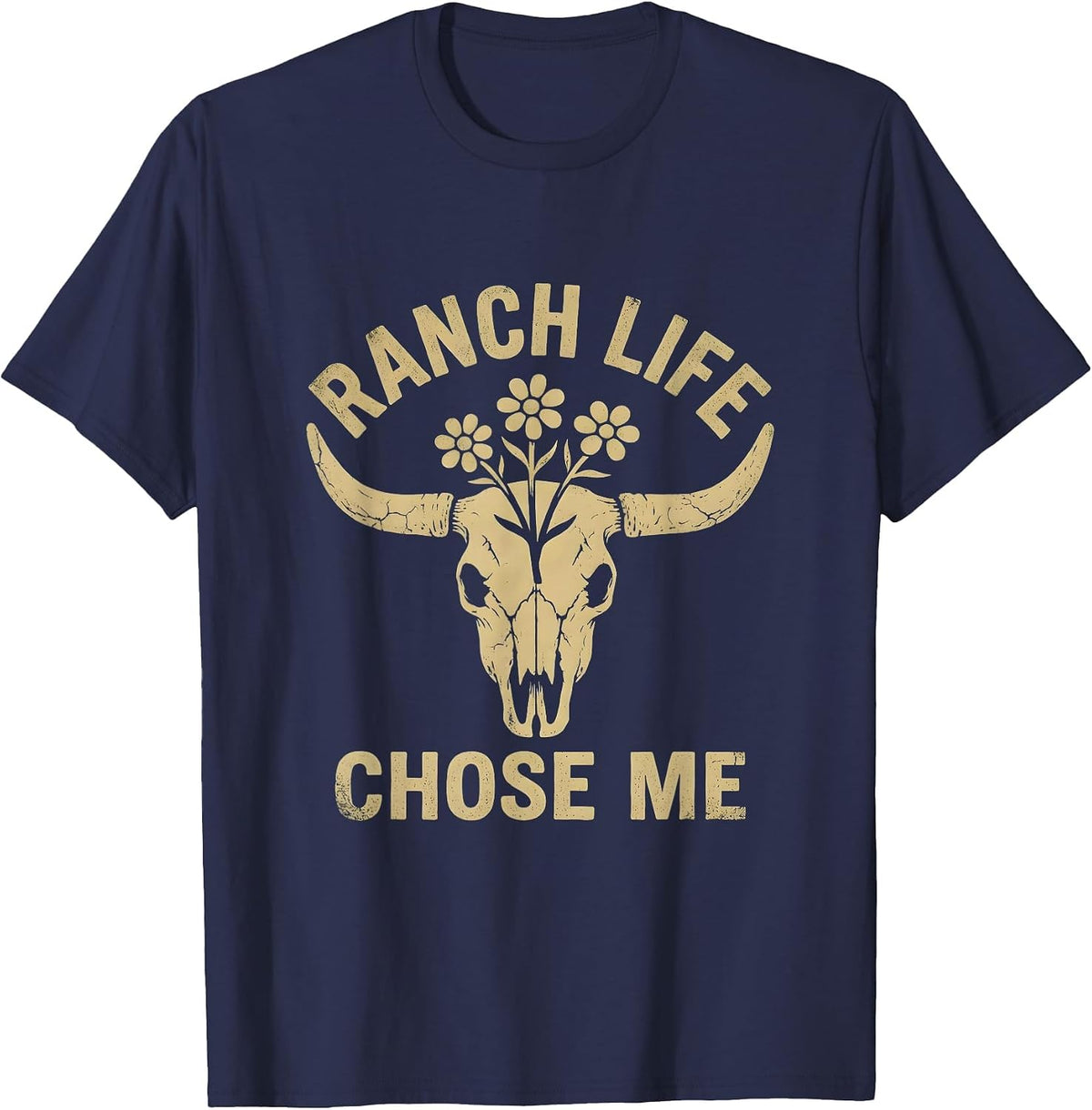 Men's Ranch Life Chose Me Cowgirl Design T-Shirt - Navy Blue