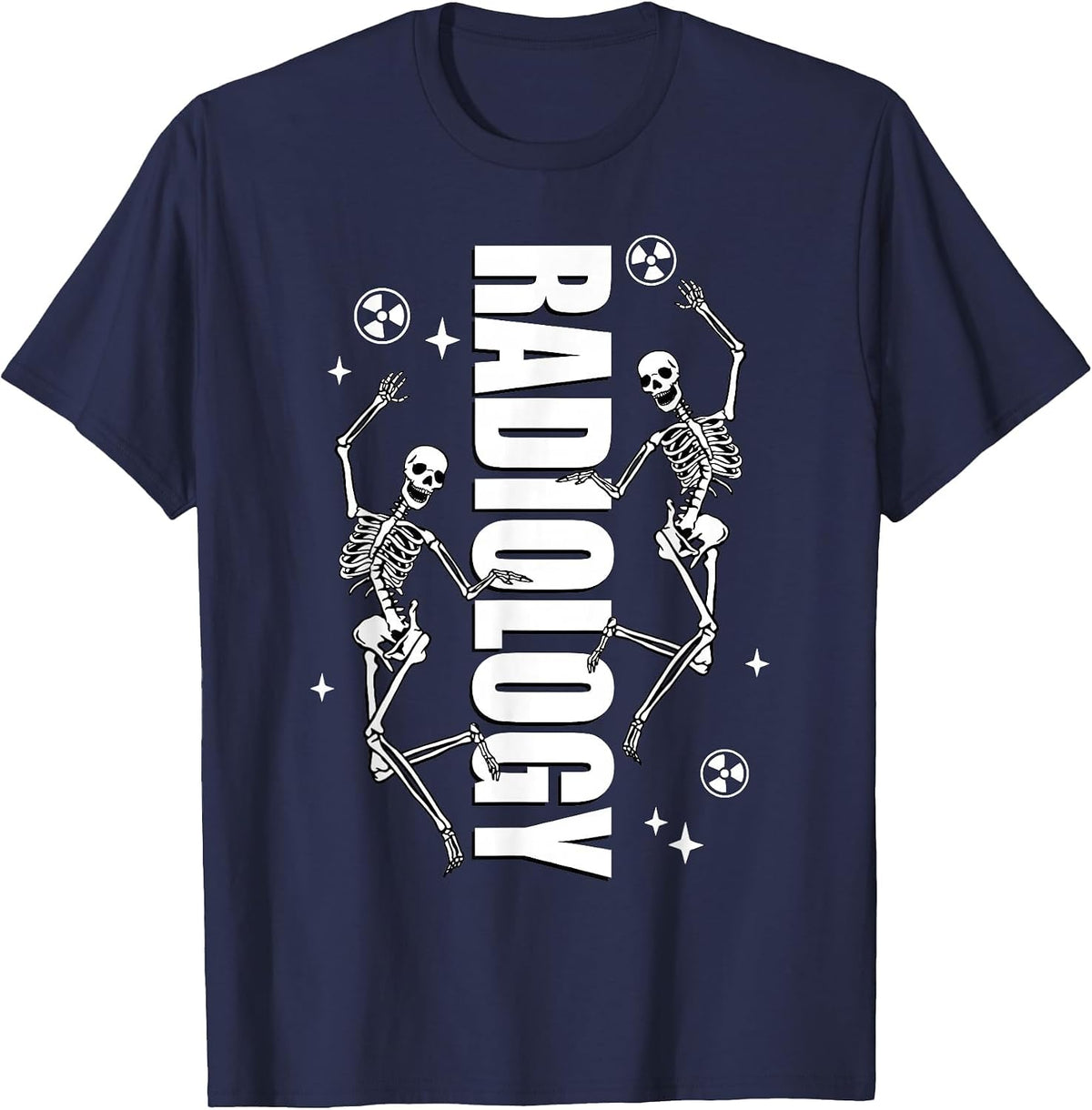 Radiology Department Funny Skeleton Radiologic X-ray Tech T-Shirt - Navy Blue