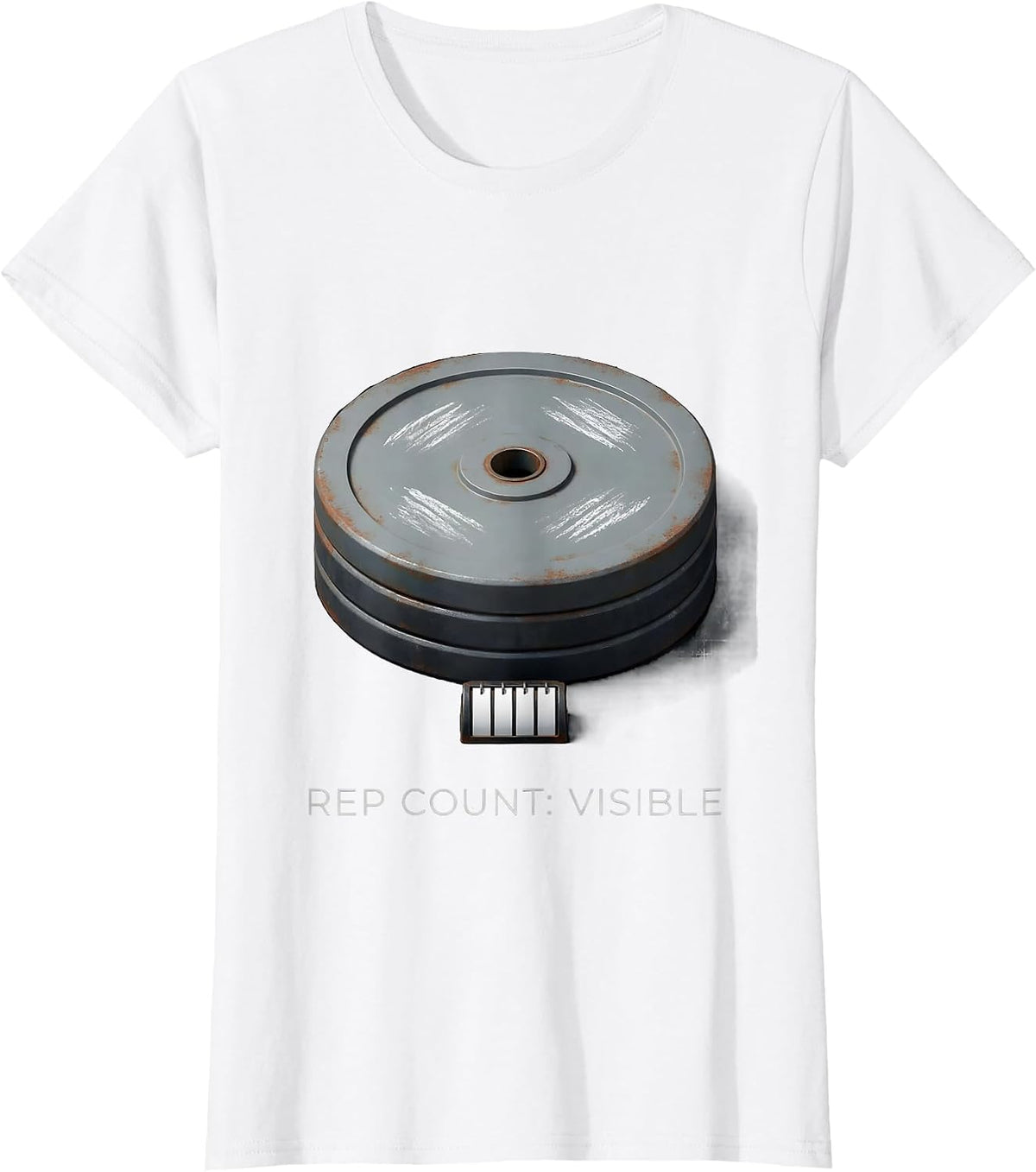 Rep Count Visible Funny Gym Meme Weightlifting Workout T-Shirt - White