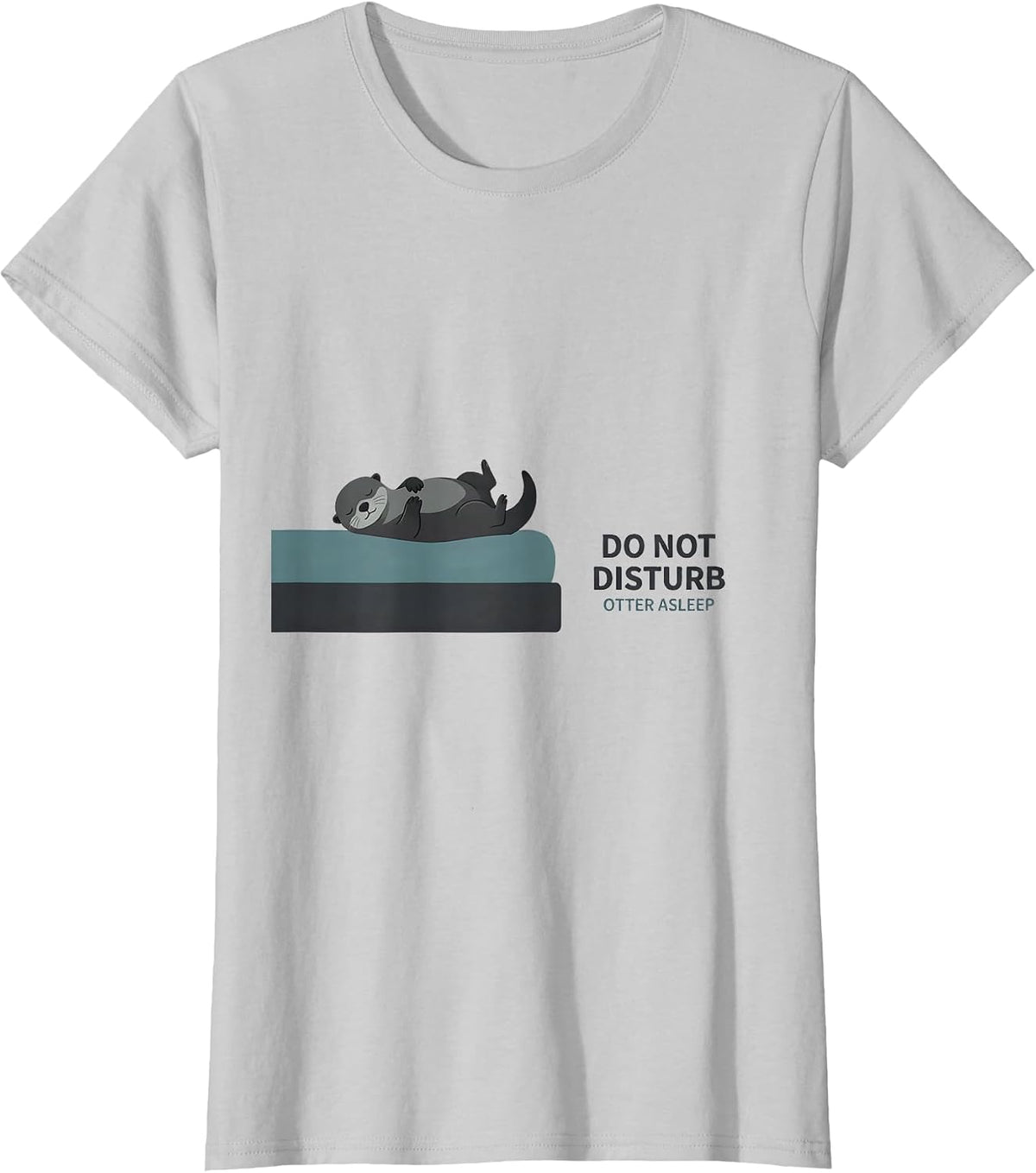 Do Not Disturb Otter Asleep Funny Animal Lover Sleep Humor T-Shirt - Silver Grey