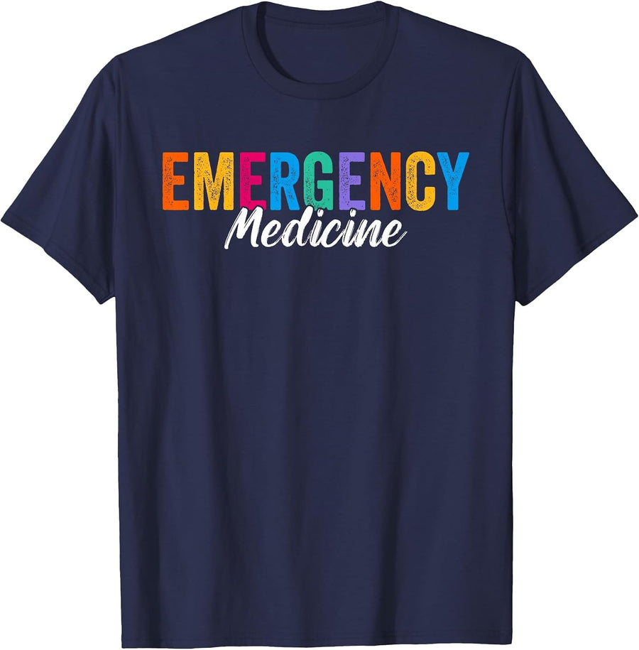 Emergency Medicine Emergency Room Healthcare for Women Men T-Shirt - Navy Blue