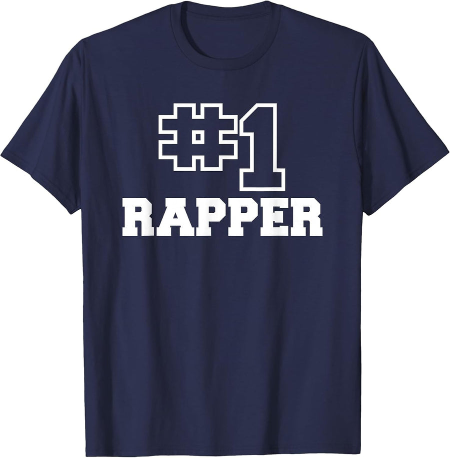 Number One Rapper #1 Music Singer Rap T-Shirt - Navy Blue