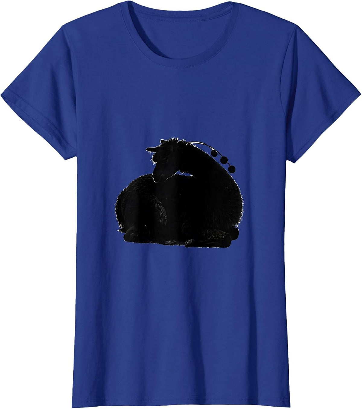Women's Resting Llama Christmas Animal Lover Gift T-Shirt - Royal Blue