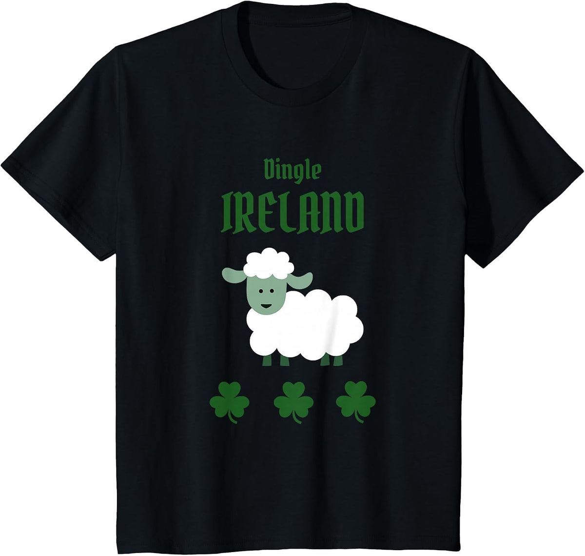Dingle Ireland Souvenir with Sheep and Shamrocks T-Shirt - Black