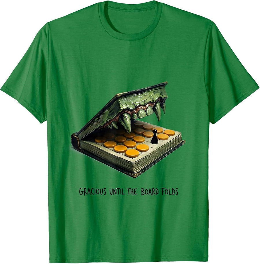 Men's Gracious Until The Board Folds Funny Board Game Host Gamer T-Shirt - Kelly Green