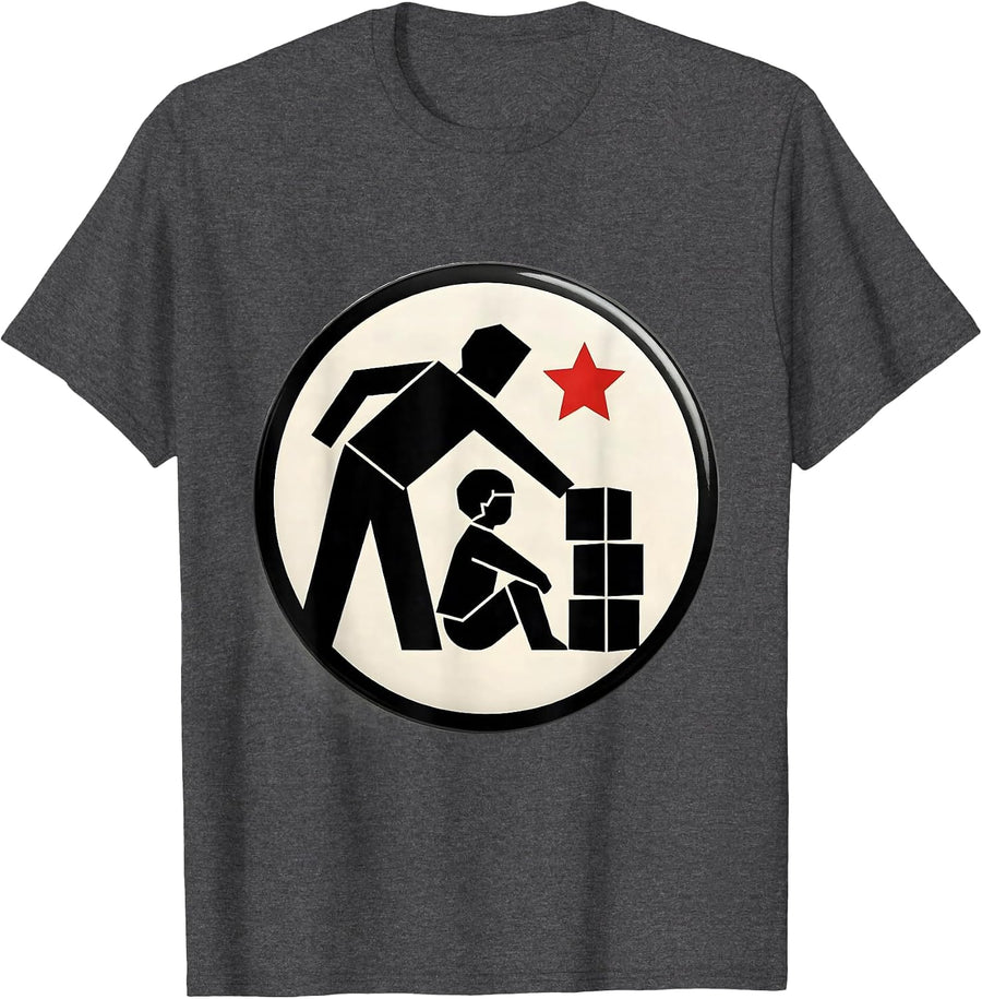 Men's Sealed Aide Support Badge Modernist Paraprofessional Gift T-Shirt - Dark Heather Grey