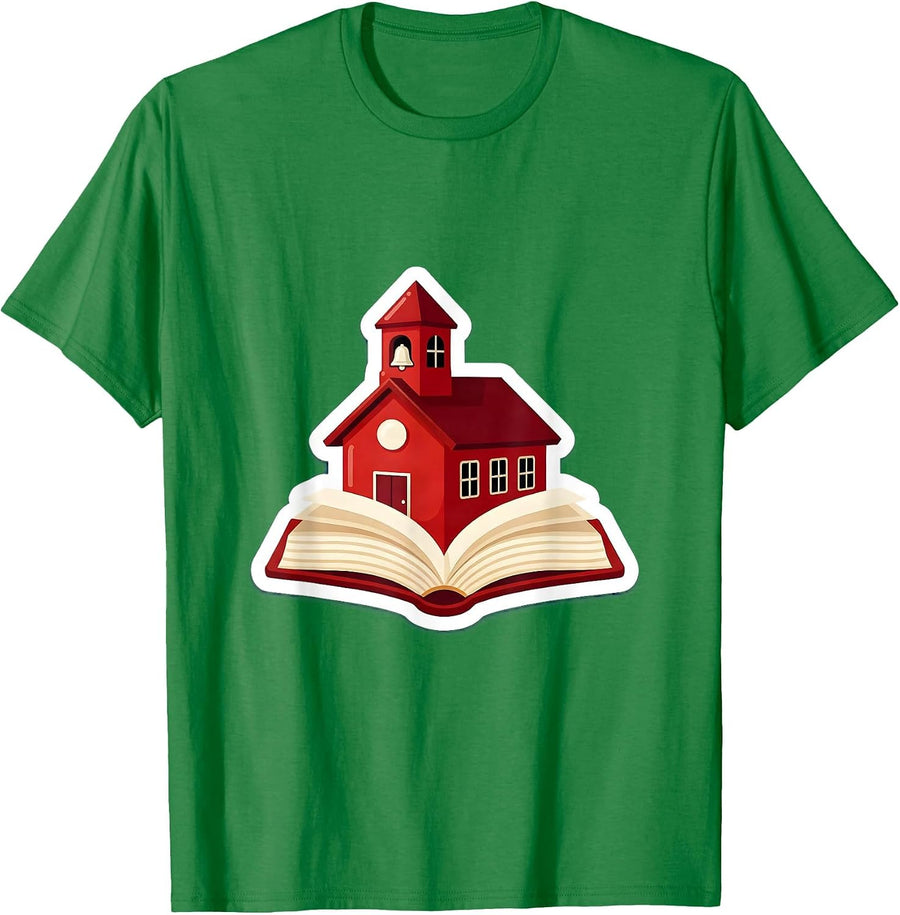 Men's Schoolhouse on Open Book Education Graphic T-Shirt - Kelly Green