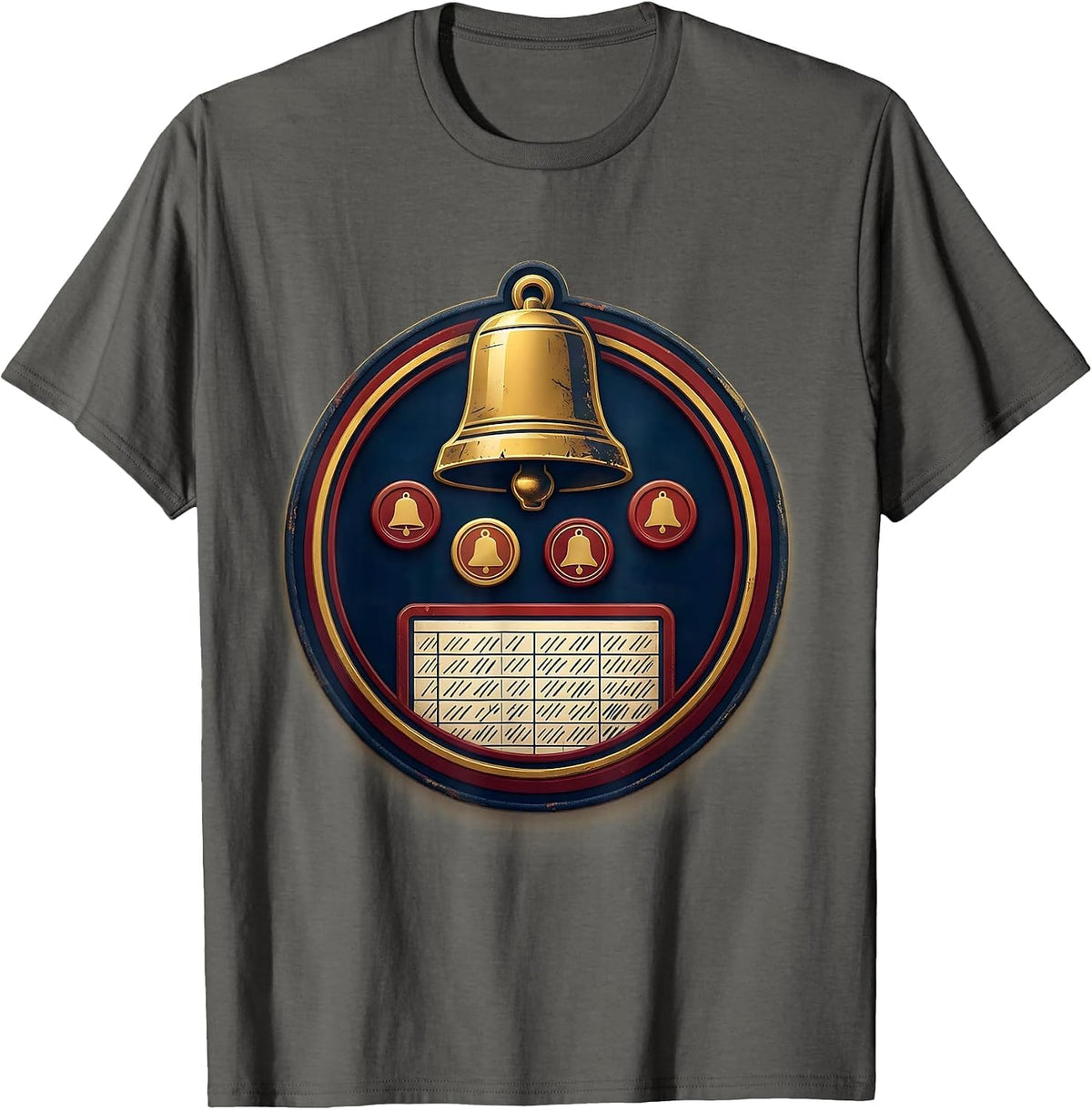Host Bell Game Night Badge Family Trivia Crew T-Shirt - Asphalt Grey