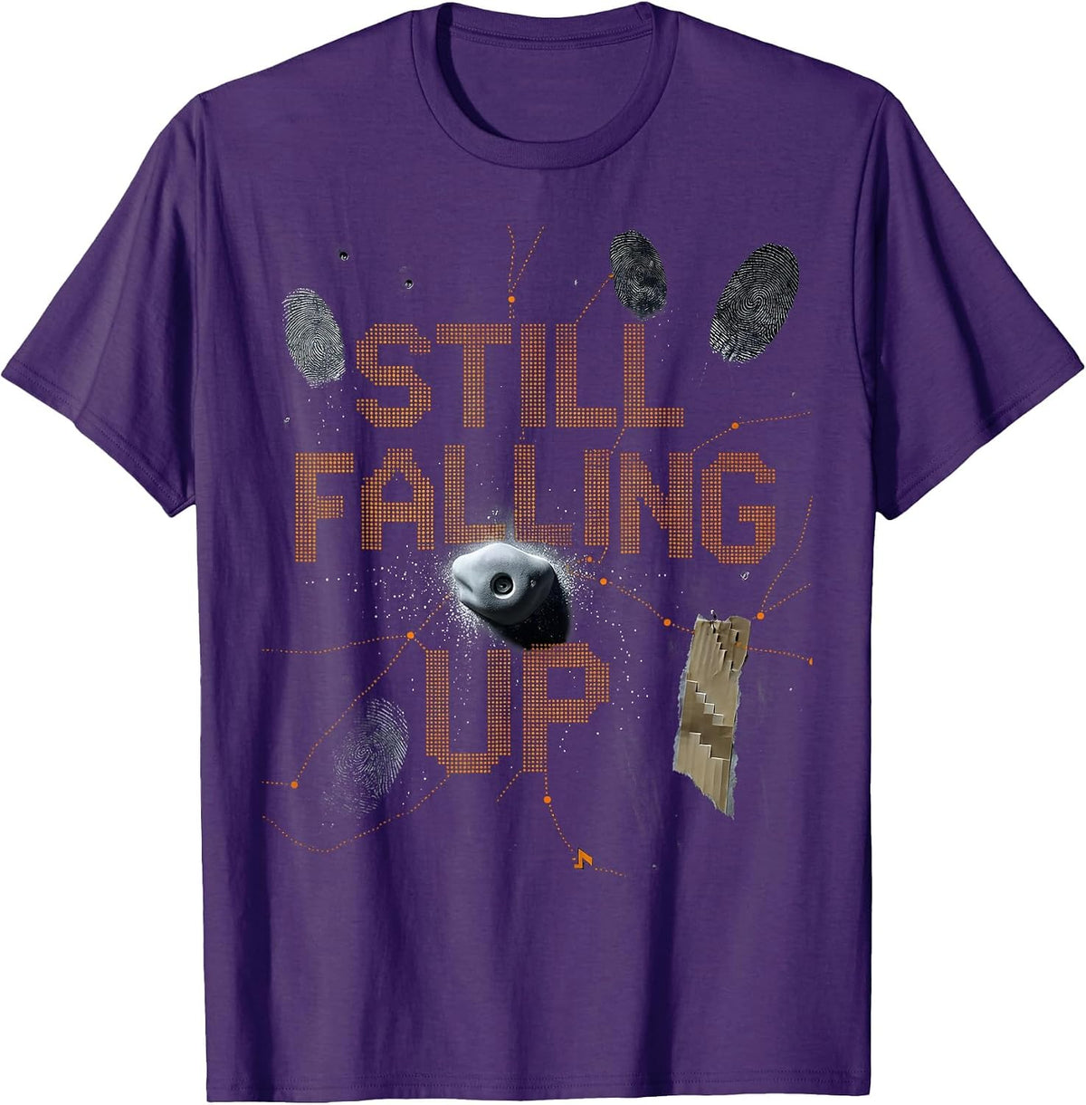 Still Falling Up Funny Rock Climbing Bouldering Pun Gift T-Shirt - Purple