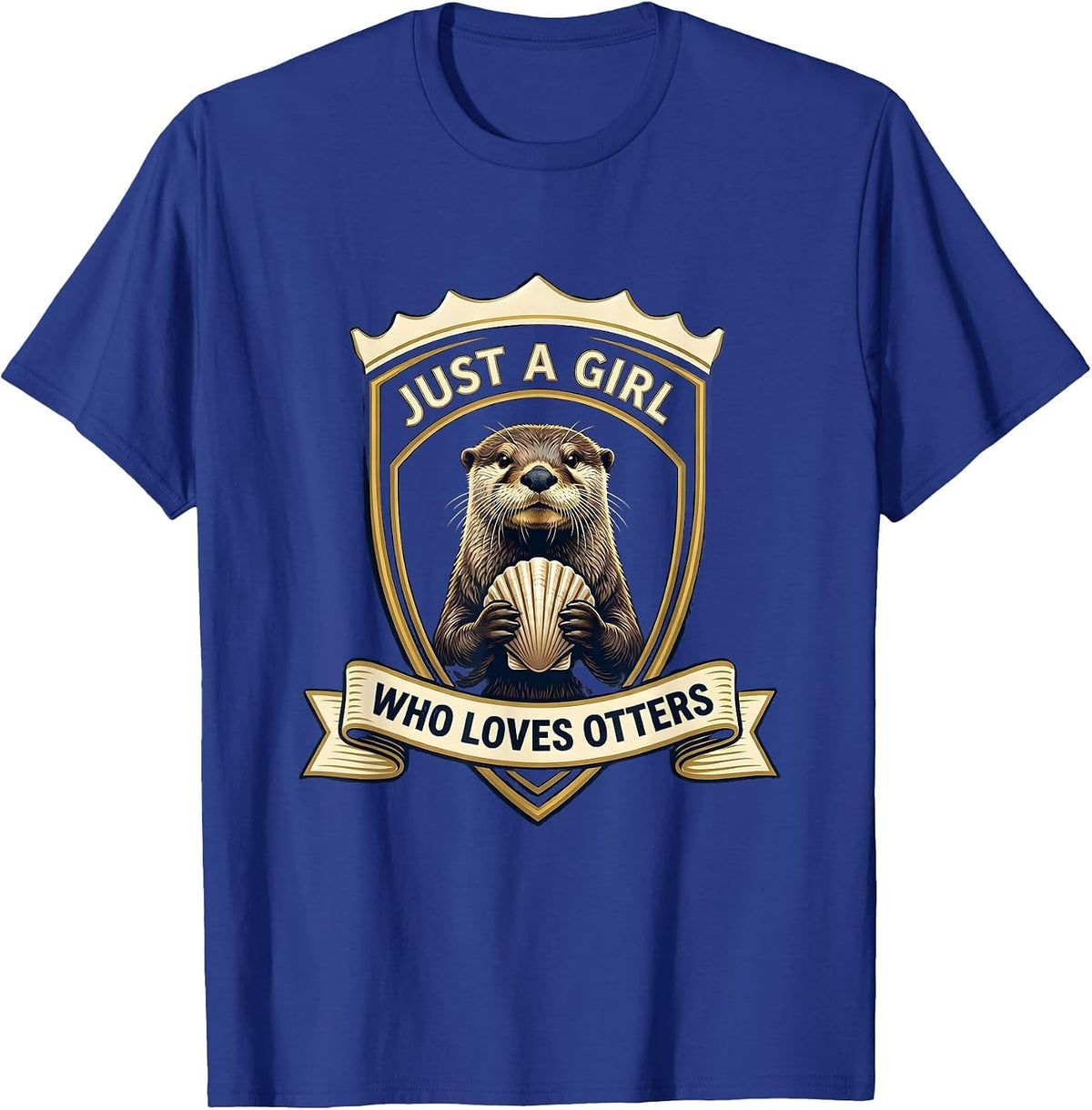 Just A Girl Who Loves Otters Funny Otter Lover Gift Birthday T-Shirt - Royal Blue