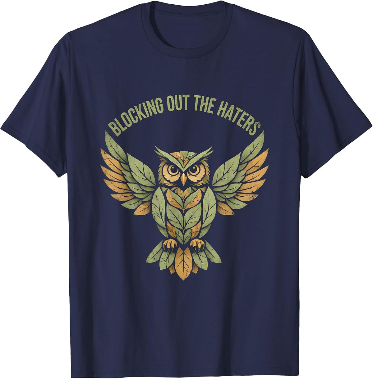 Men's Blocking Out the Haters Volleyball Design T-Shirt - Navy Blue