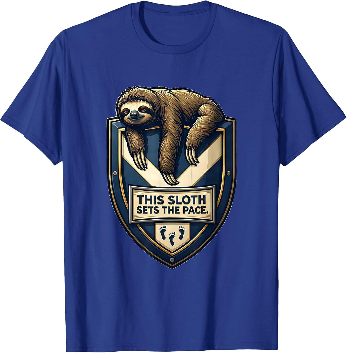 This Sloth Sets The Pace Funny Sloth Lover Humor Gift T-Shirt, Men, Royal Blue, Small - As Pictured