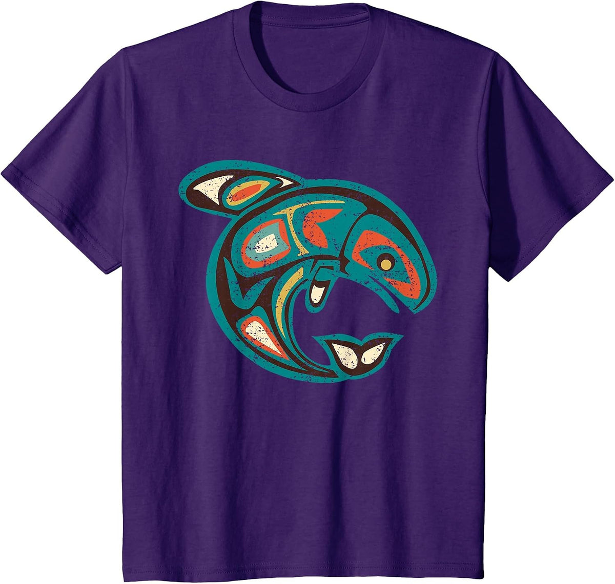 Native American Totem ORCA Killer Whale 1 - Fan Fun T-Shirt - Purple