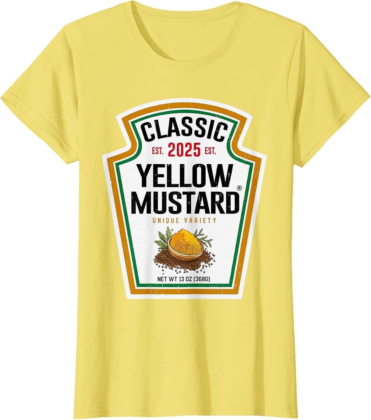 Yellow Mustard Condiment DIY Halloween Costume Matching T-Shirt - Lemon Yellow