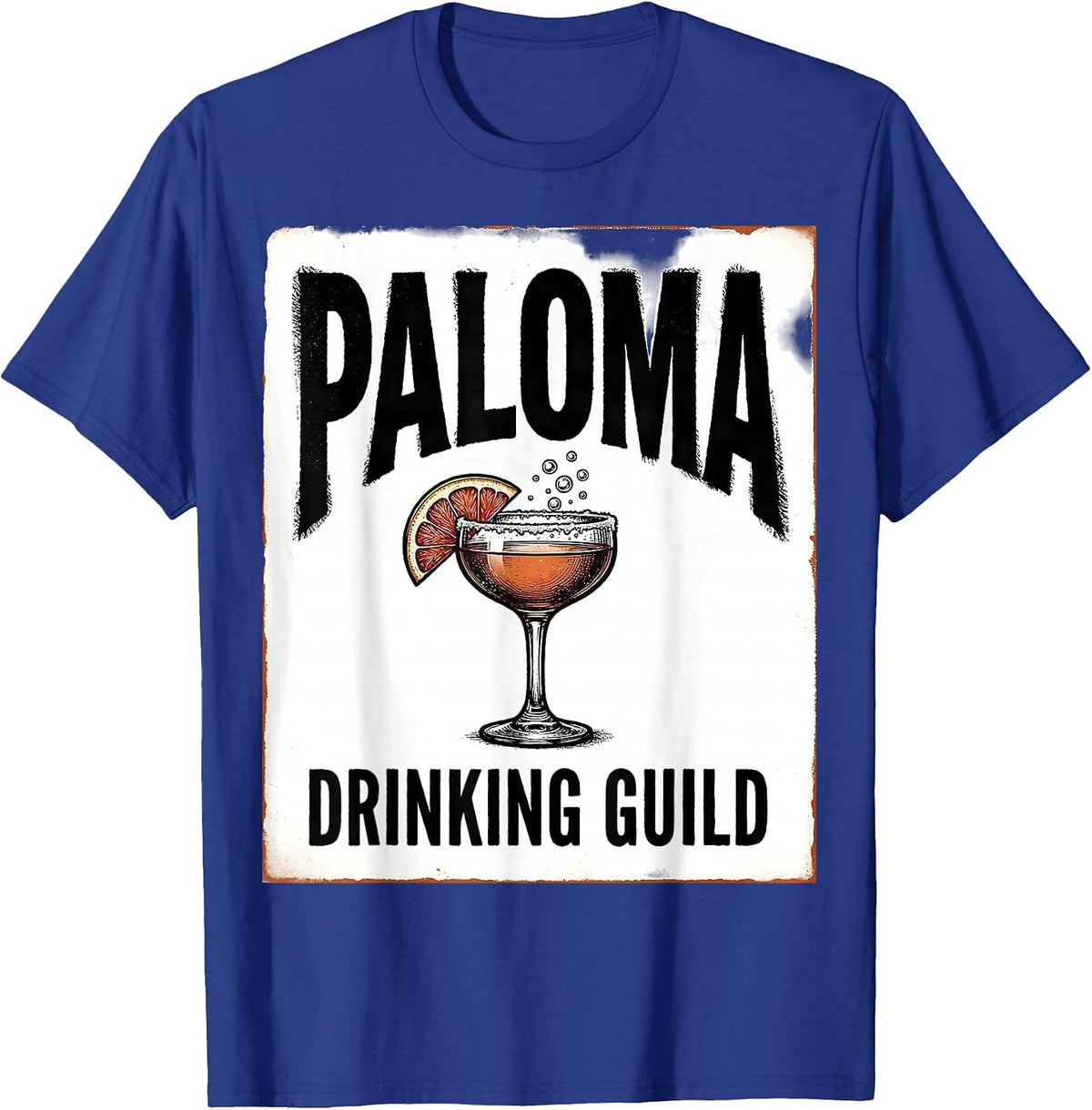 Paloma Drinking Guild Rubber Stamp Drinking Humor Party Gift T-Shirt - Royal Blue