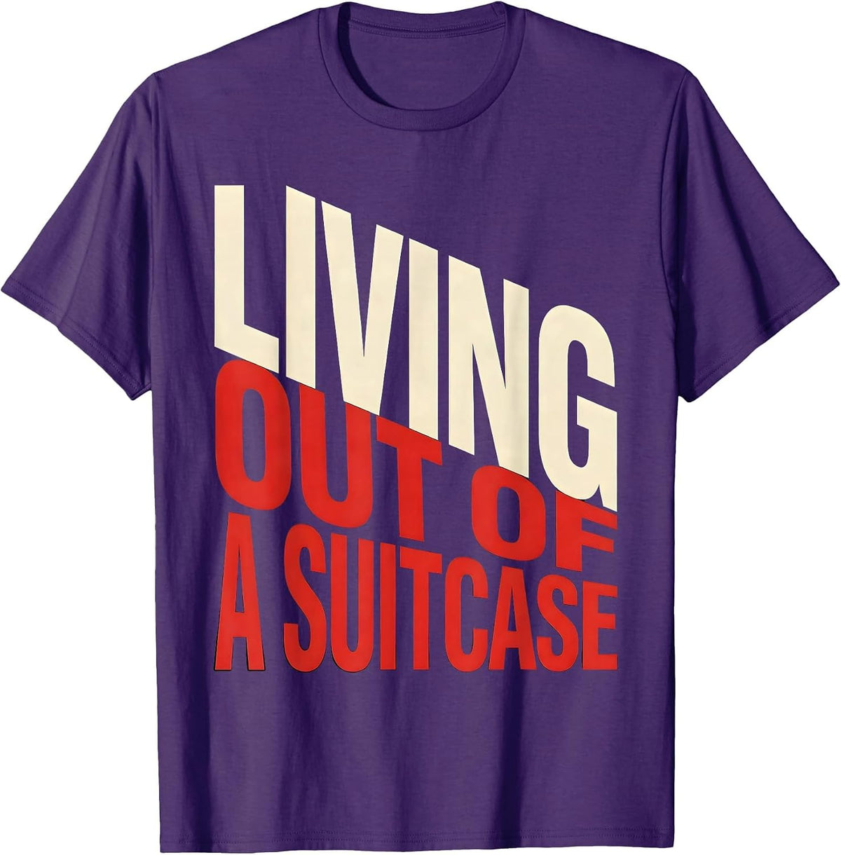 Men's Living Out of a Suitcase Traveler Design T-Shirt - Purple