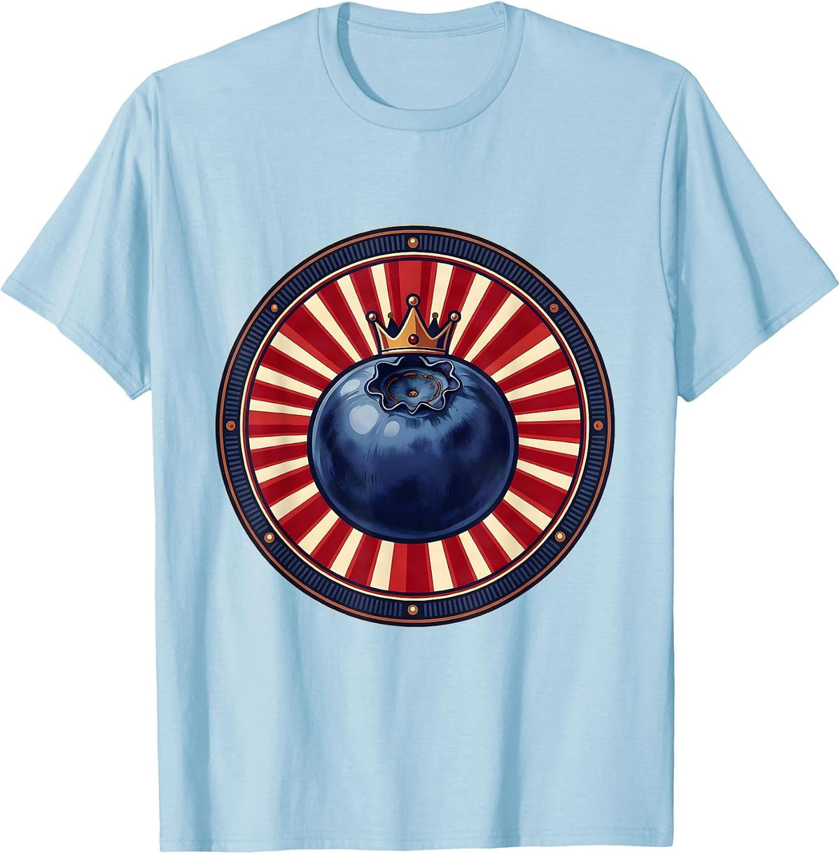 Men's Red White and Blueberry Sunburst Graphic T-Shirt - Baby Blue