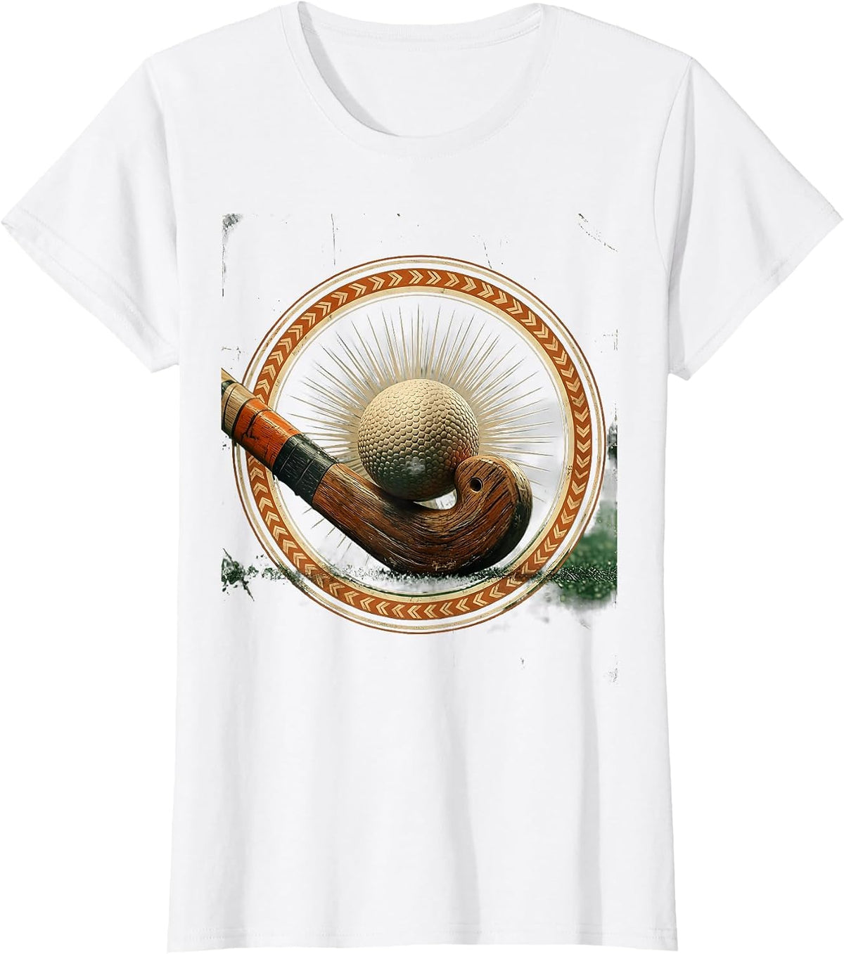 Field Hockey Ball Trapped Under Stick Graphic T-Shirt - White