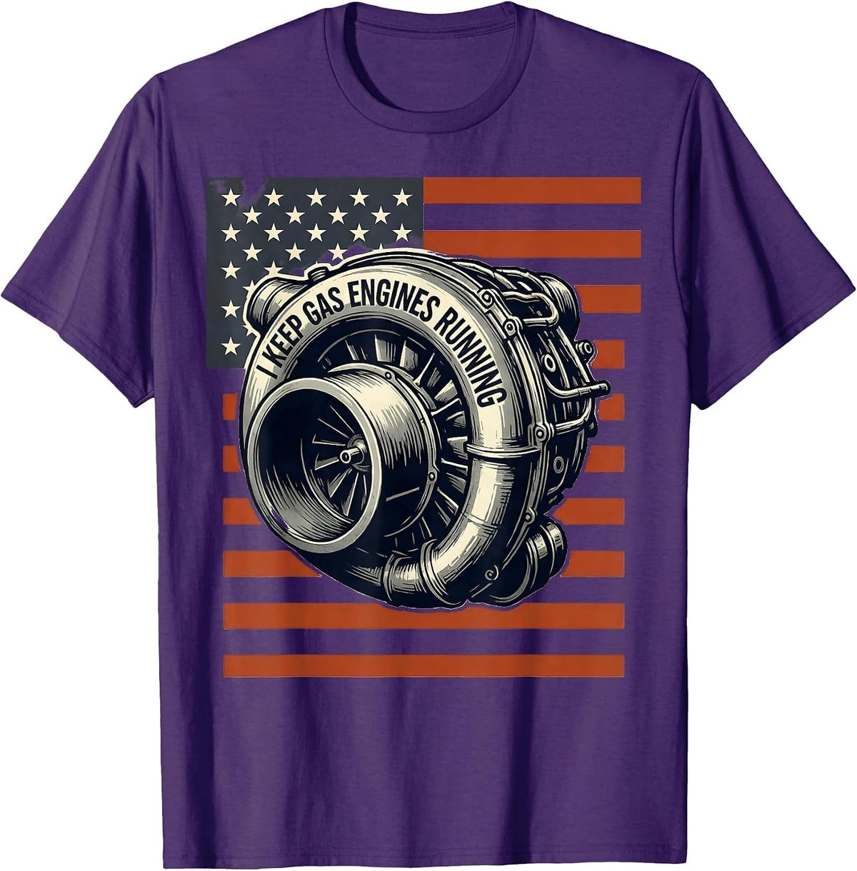 I Keep Gas Engines Running Stencil Graphic Mechanic Gift T-Shirt - Purple