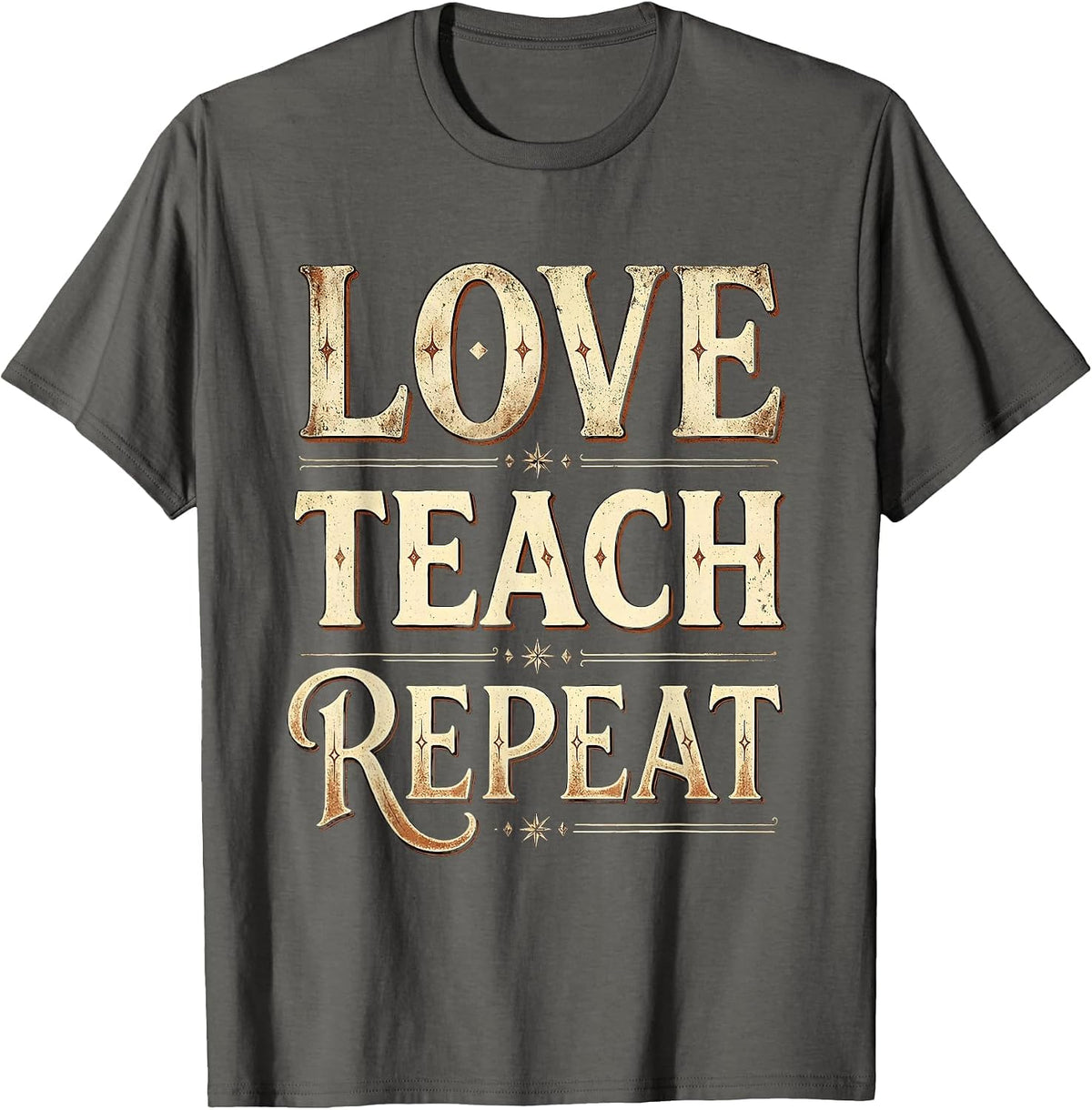 Love Teach Repeat Paraprofessional Design T-Shirt - Asphalt Grey