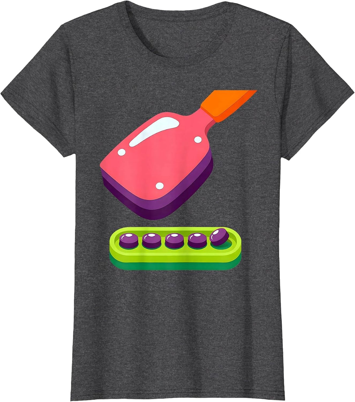 Women's Oversized Counting Spatula Pharmacy Tech Humor Cute T-Shirt - Dark Heather Grey