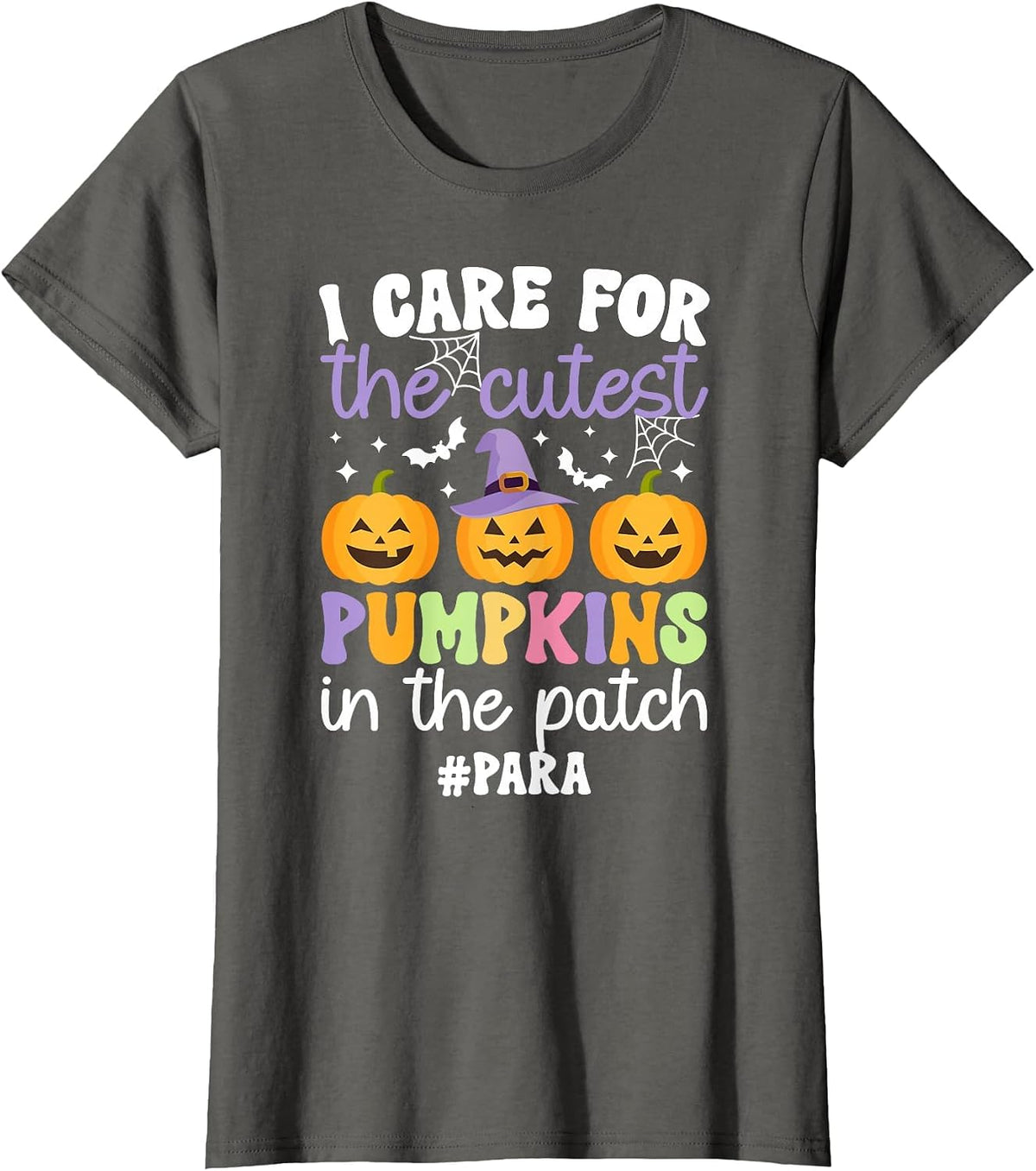 Cutest Pumpkins Spooky para Halloween Paraprofessional T-Shirt - Asphalt Grey