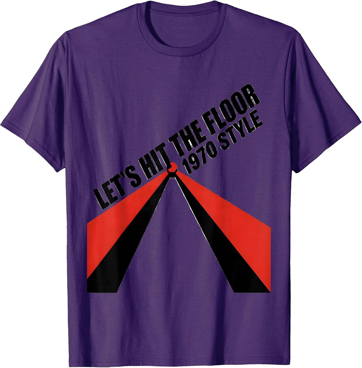 Men's Let's Hit The Floor, 1970 Style Retro Disco Party Costume T-Shirt - Purple