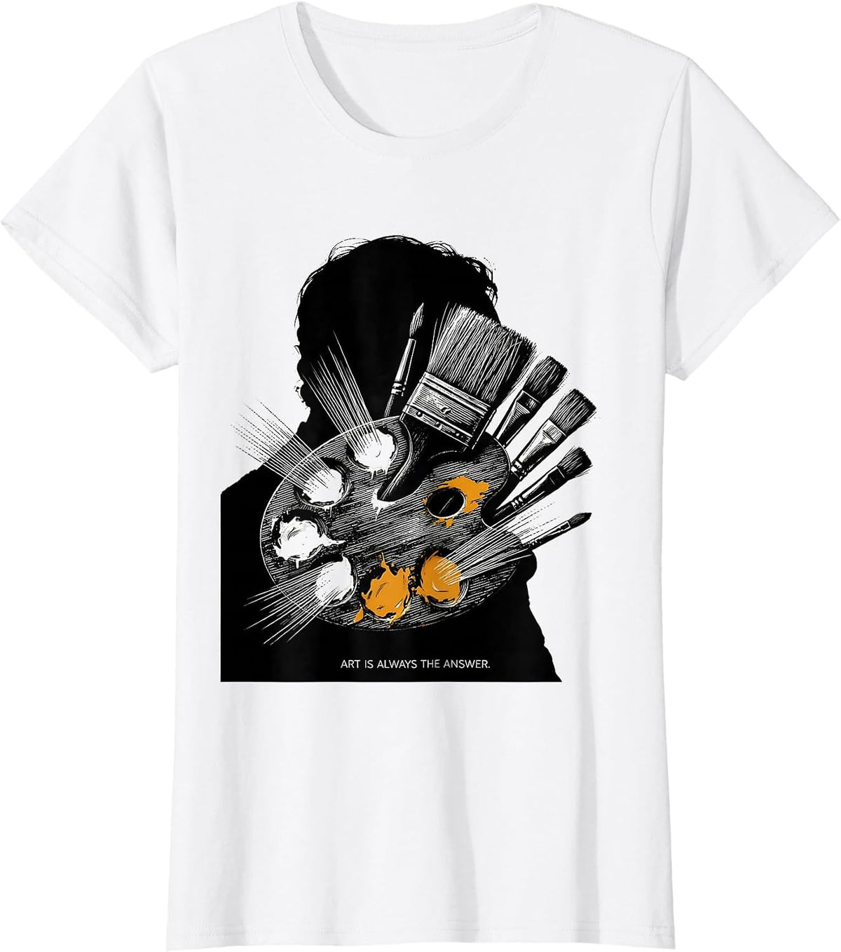Art Is Always The Answer Creative Design T-Shirt - White