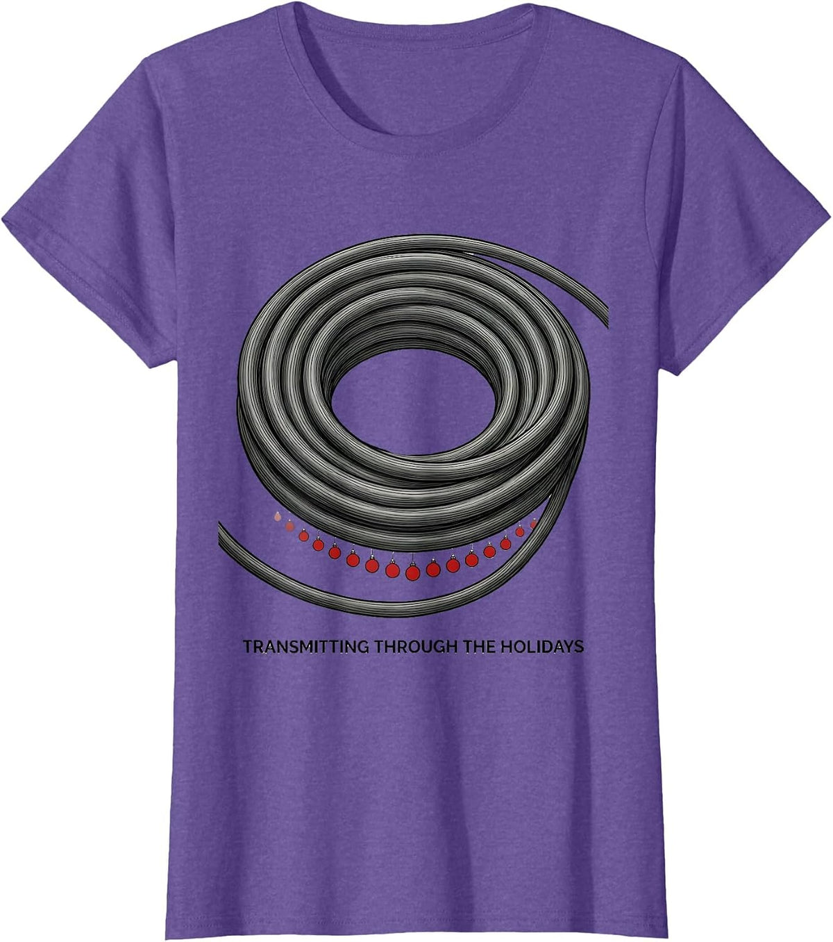 Transmitting Through The Holidays Funny Sonographer T-Shirt - Purple Heather