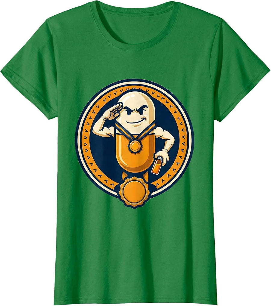 Capsule Mascot Pharmacy Tech Humor Pharmacist Gift T-Shirt, Women, Kelly Green, XX-Large - As Pictured