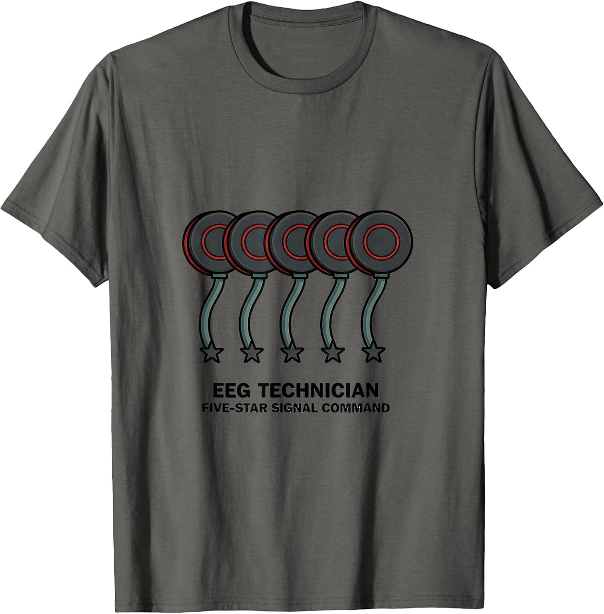 Men's EEG Technician, Five-Star Signal Command Neuro Tech T-Shirt - Asphalt Grey