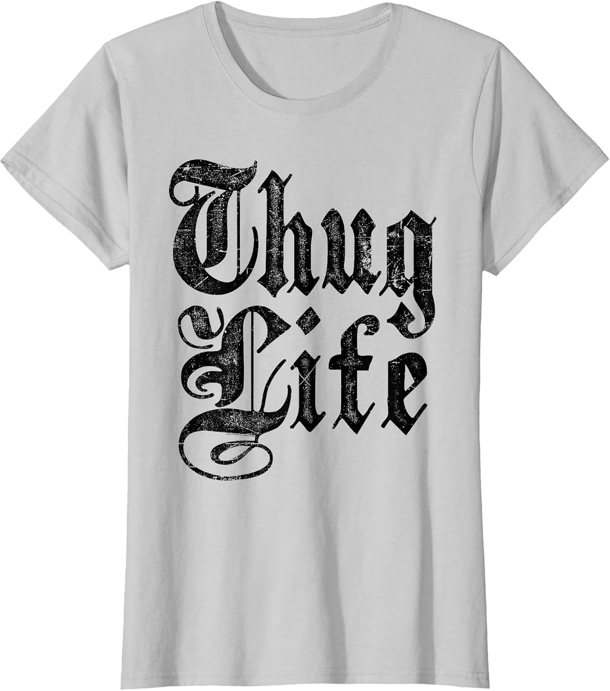 Ripple Junction Thug Life Old English T-Shirt - Silver Grey