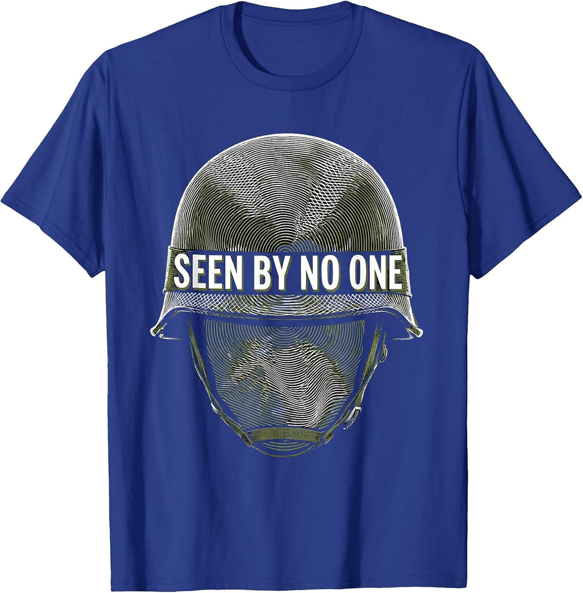 Seen By No One Camouflage Stealth Design T-Shirt - Royal Blue