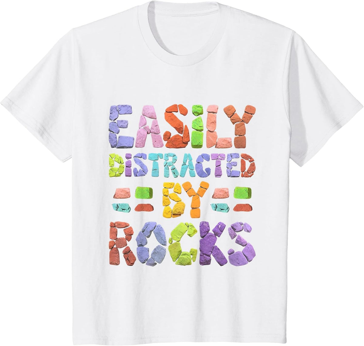 Easily Distracted By Rocks T-Shirt - White