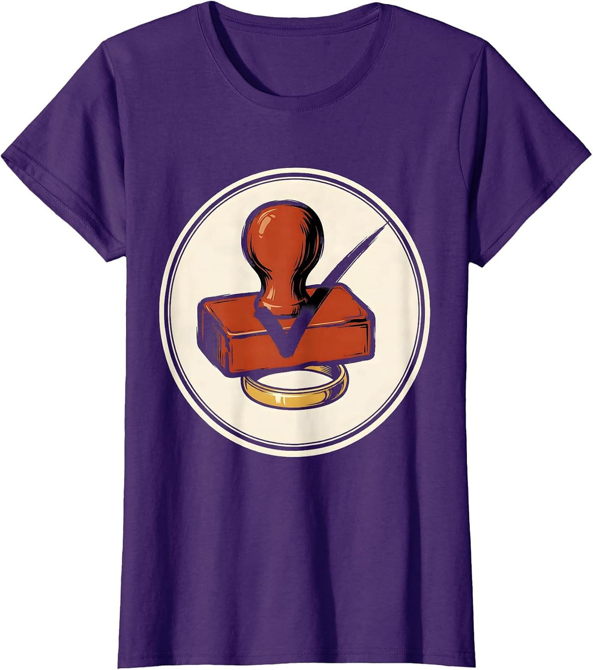 Women's Closed Wedding Band Stamp Funny Husband Humor T-Shirt - Purple