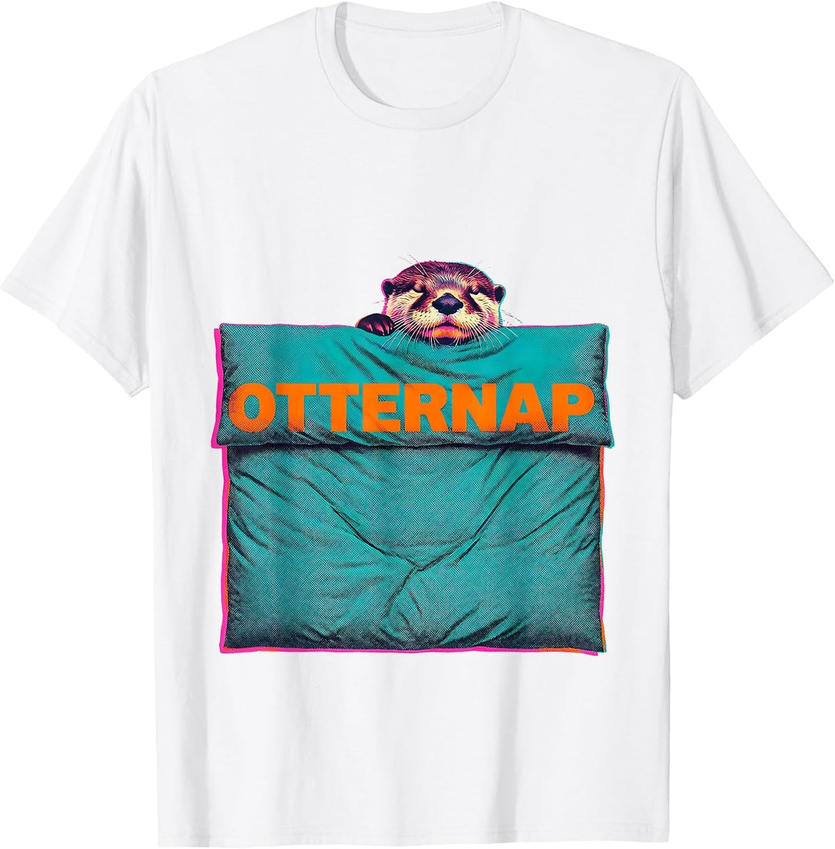 Men's Otternap Risograph Sleeping Animal Official Sleepshirt T-Shirt - White