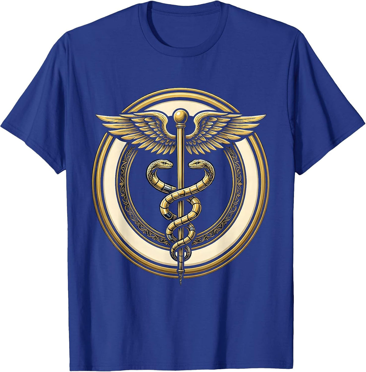 Pharmacy Technician Caduceus Pill Capsule Design T-Shirt - Royal Blue