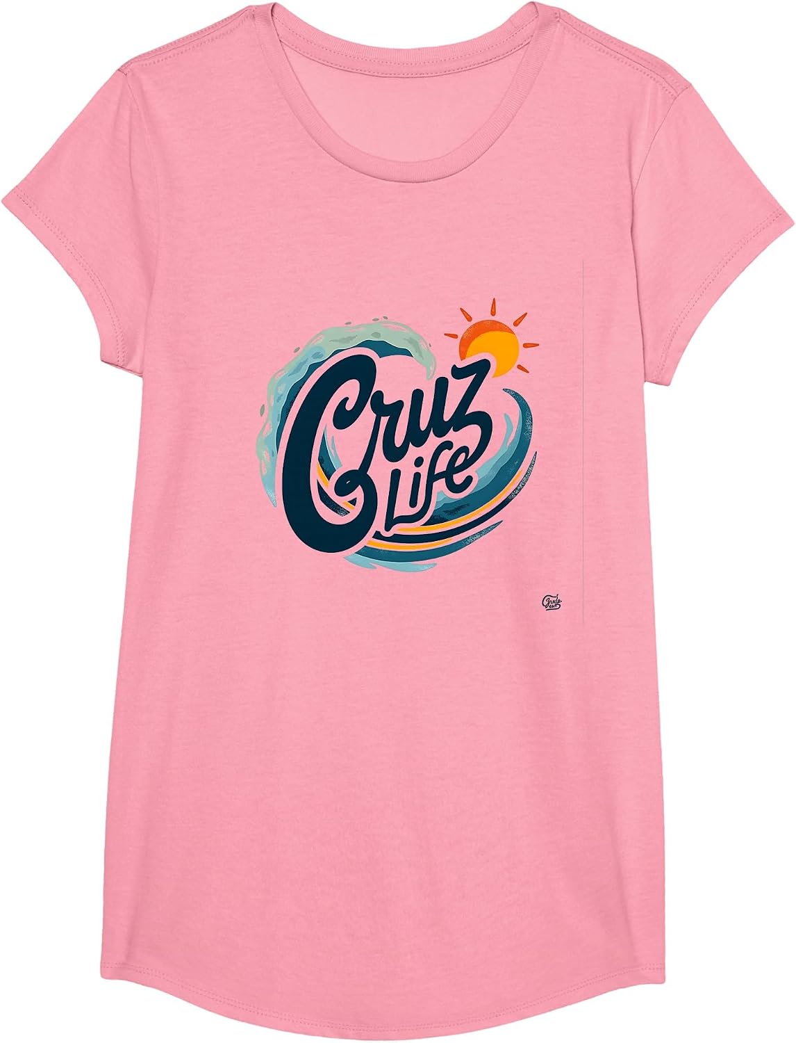 Mademark Surfing T-Shirt - Girls Pink-santa Cruz Life Surf Wave Sun Graphic T-shirt
