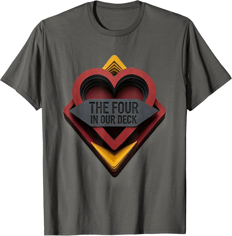 The Four In Our Deck Funny Poker Couple Halloween Group T-Shirt - Asphalt Grey