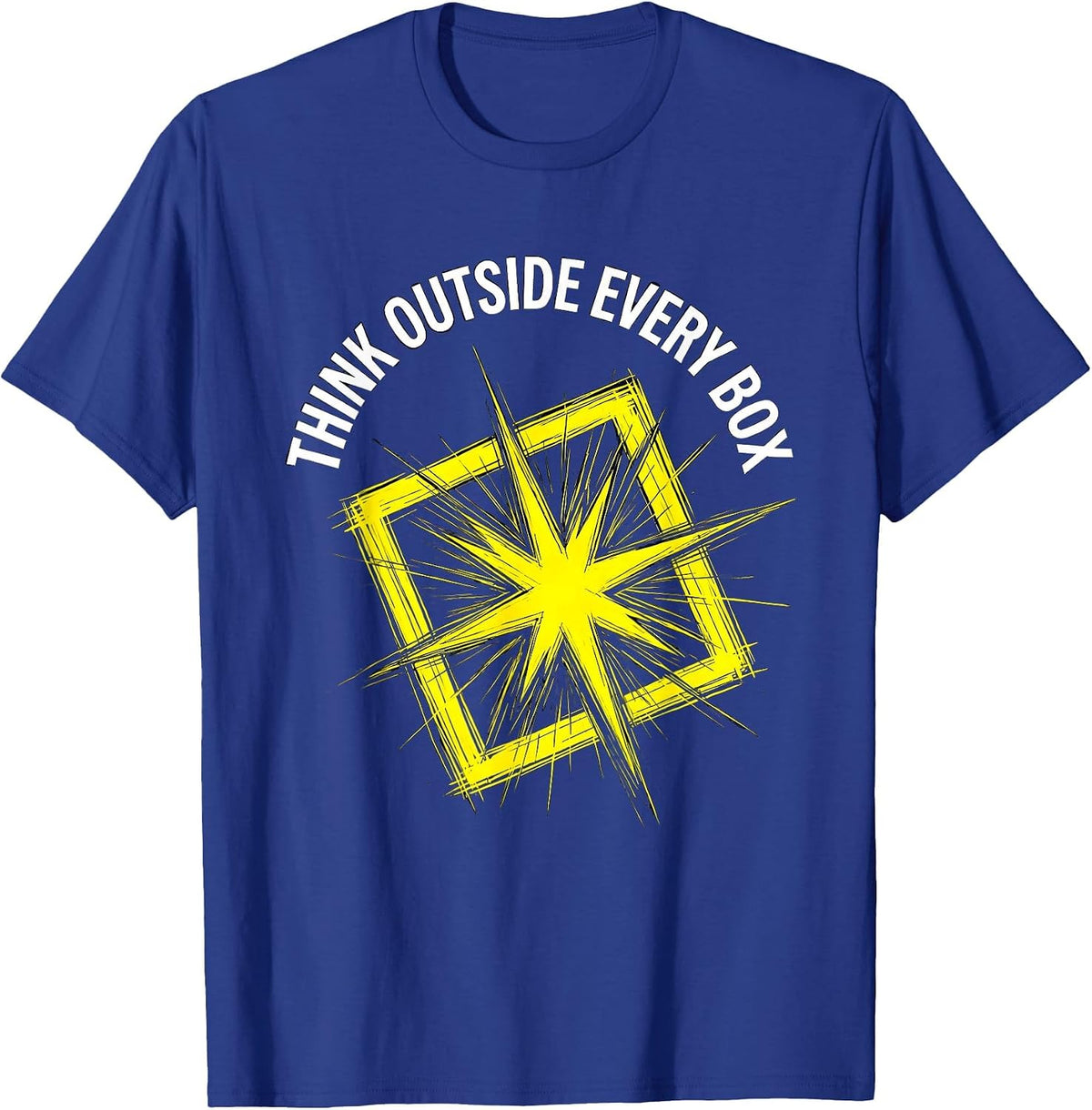 Men's Think Outside Every Box Neurodiversity Design T-Shirt - Royal Blue